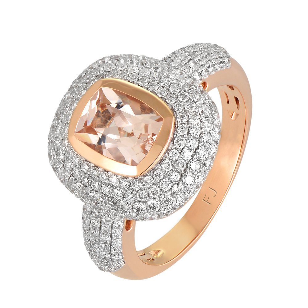 18ct Morganite Diamond Ring