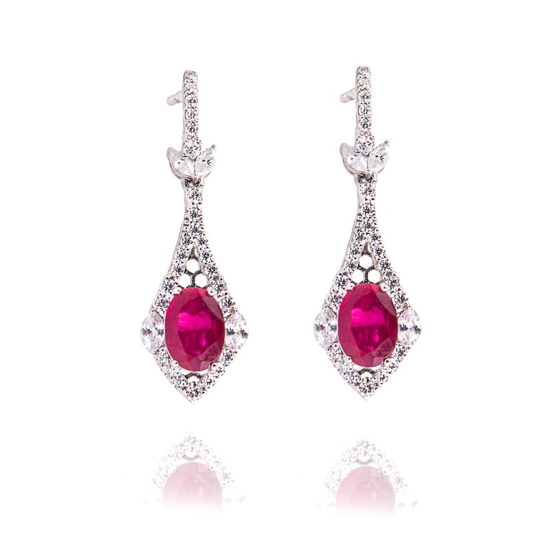 18ct Ruby Diamond Earrings