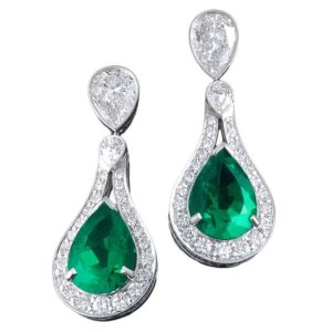 18ct Emerald Diamond Earrings