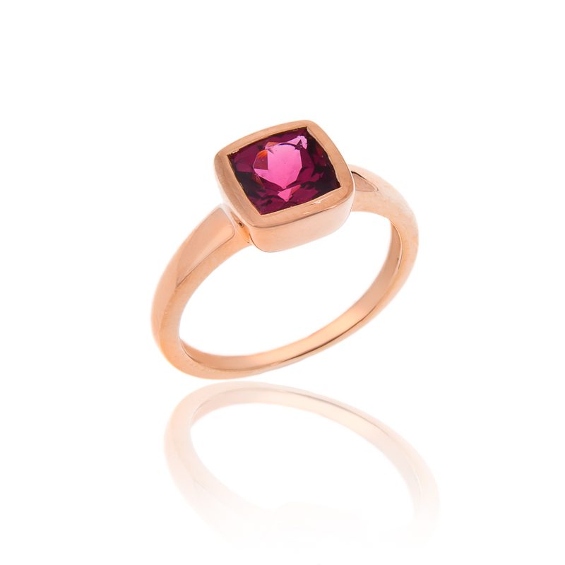 18ct Rose Gold Pink Tourmaline Ring