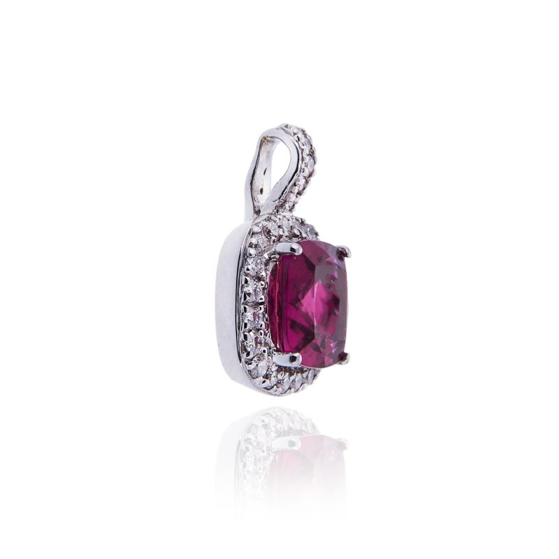 Rubellite Diamond Pendant - Image 2