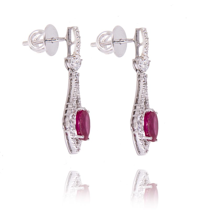 18ct Ruby Diamond Earrings