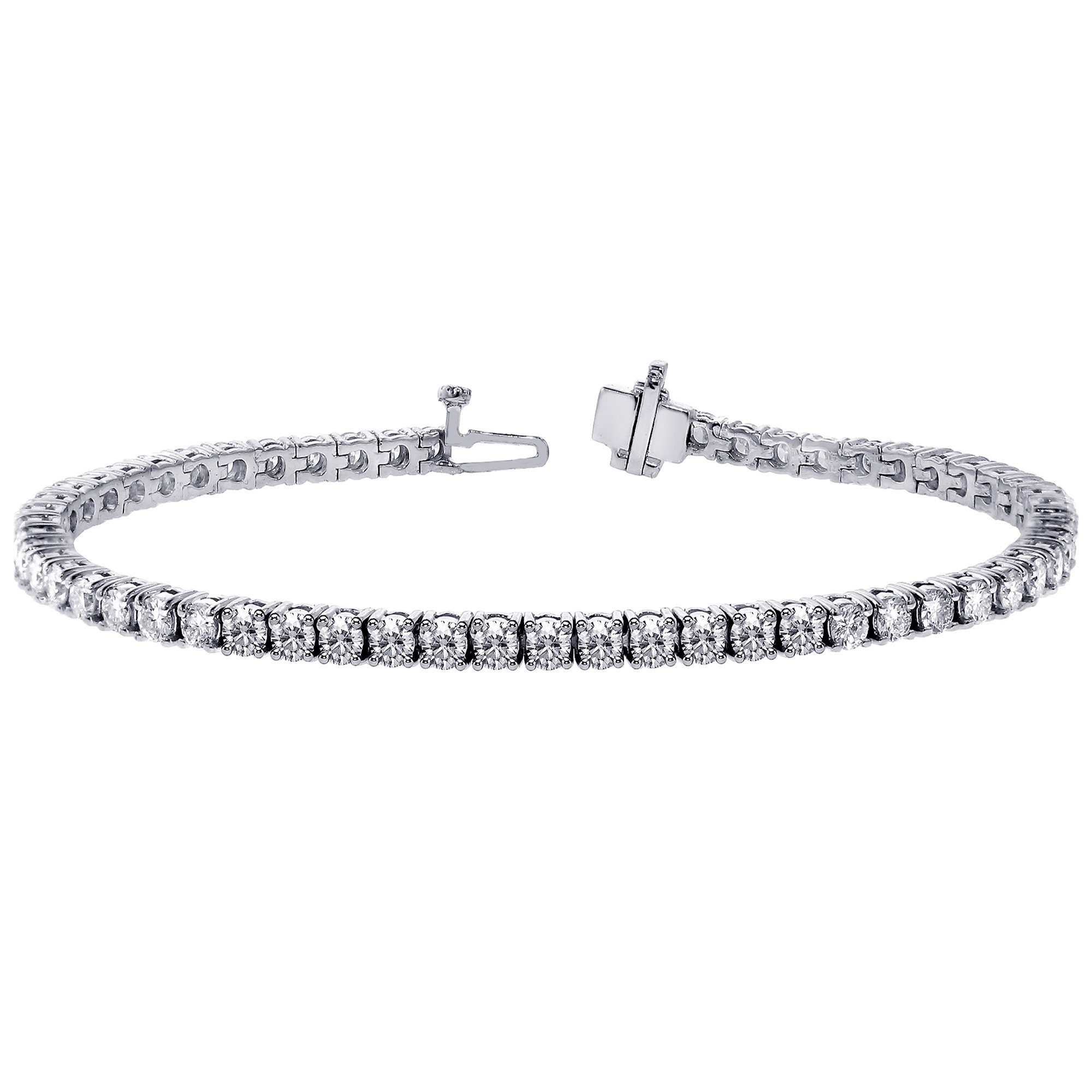 9ct White Gold Lab Grown Diamond Tennis Bracelet 10ct - Image 2