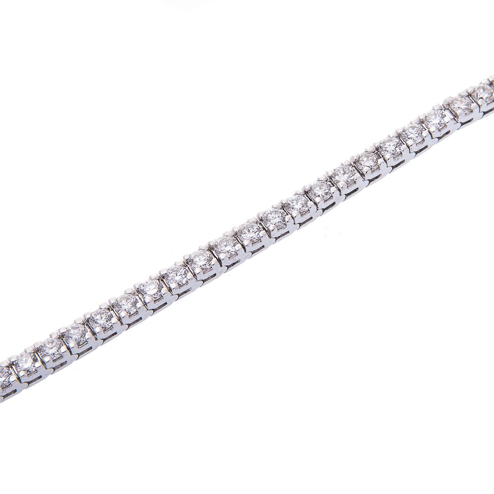9ct White Gold Lab Grown Diamond Tennis Bracelet 10ct - Image 3
