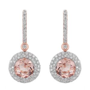 18ct Morganite Diamond Earrings