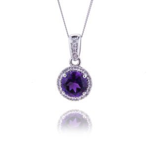 Amethyst and Diamond Pendant