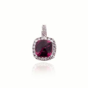 Rubellite Diamond Pendant