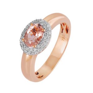18ct Morganite Diamond Ring